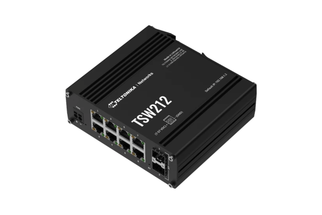 Teltonika TSW212-L2 Managed Ethernet-Profinet-Switch (8 Ports 10/100/1000 MBit + 2 SFP Ports)