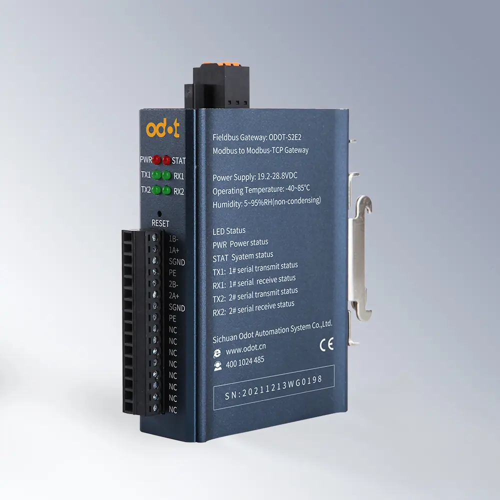 Odot-S2E2 Modbus RTU/ASCII zu Modbus TCP Gateway mit 2 seriellen Schnittstellen und 2 Ethernet-Schnittstellen