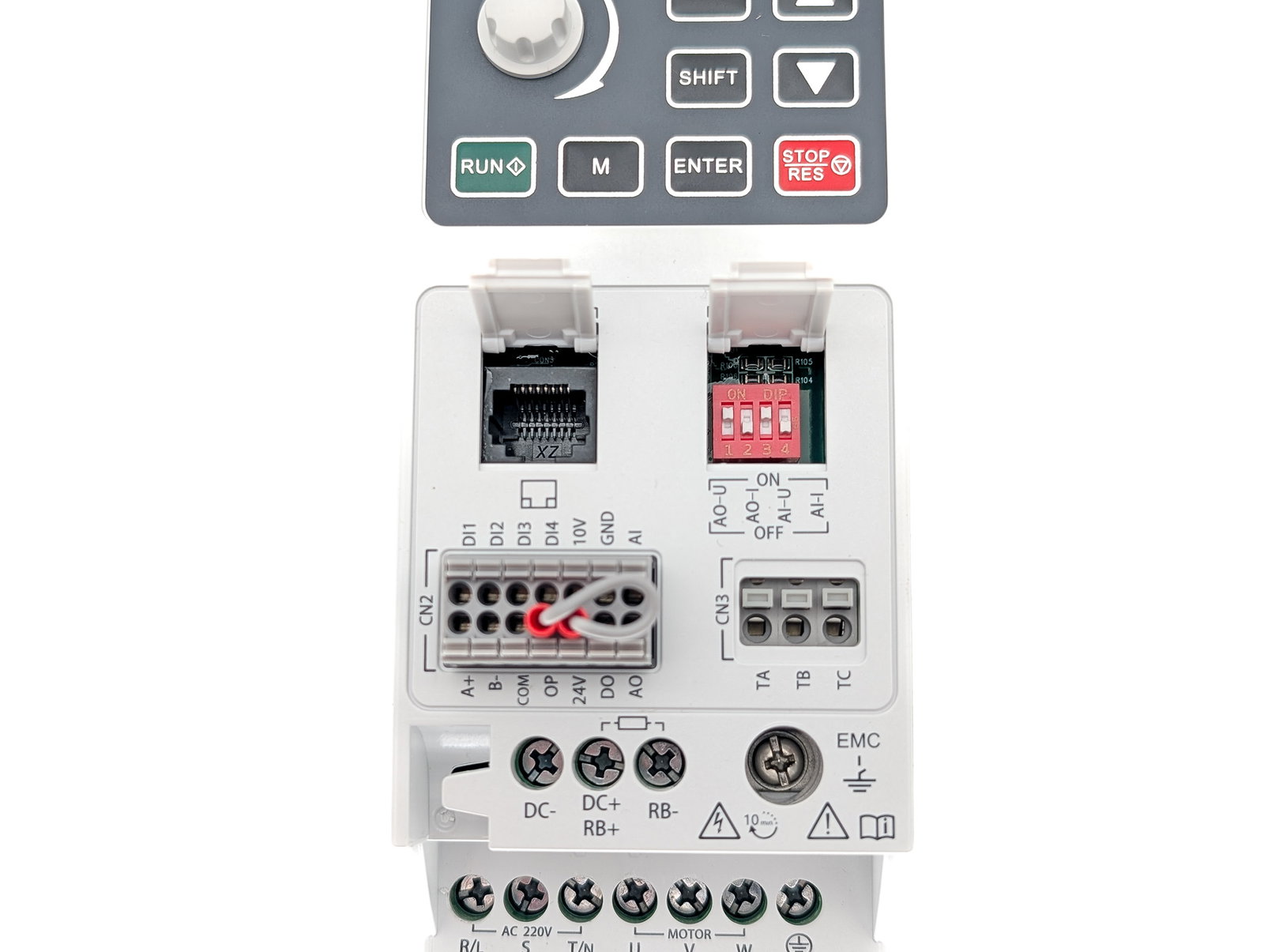 kompakter Kinco Frequenzumrichter KC100 0,4 kW einphasig 230 V AC
